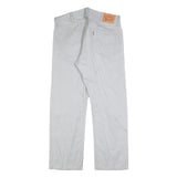 LEVI'S Mens Classic White Cotton Blend Trousers W38 L30 Zip Closure Regular Fit