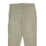 Womens Beige Cotton Blend Regular Tapered Trousers W30 L25 Casual Comfort Wear