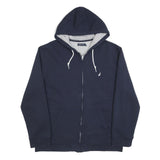 NAUTICA Mens Navy Hoodie XL Cotton Blend Full Zip Casual Wear