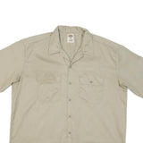 DICKIES Mens Beige Cotton Blend Work Shirt XL Button Pocket Casual Classic