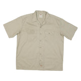 DICKIES Mens Beige Cotton Blend Work Shirt XL Button Pocket Casual Classic