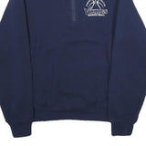 RUSSELL ATHLETIC Mens Navy Blue Cotton Zip Up Basketball Jacket S Plain Casual