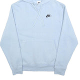 NIKE Mens Blue Pullover Hoodie S Classic Logo Casual Cotton Sweatshirt