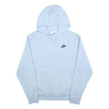 NIKE Mens Blue Pullover Hoodie S Classic Logo Casual Cotton Sweatshirt