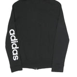 ADIDAS Womens Black ¼ Zip Hoodie XS Logo Sleeve Casual Cotton Blend Sweatshirt