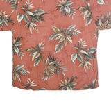 HOLLIS RIVER Mens Rust Brown Leaf Print Rayon Shirt XL Tropical Summer Beachwear