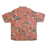 HOLLIS RIVER Mens Rust Brown Leaf Print Rayon Shirt XL Tropical Summer Beachwear