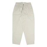 MARONA Womens Cotton Blend Cream Regular Fit Trousers W30 L29 Classic Zip