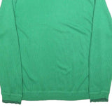 CHAPS Mens Green Plain V-Neck Basic Knit Jumper M Cotton Lightweight Classic