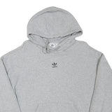 ADIDAS Womens Grey Hoodie UK 10 Cotton Blend Pullover Casual Sweatshirt