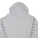 ADIDAS Womens Grey Hoodie UK 10 Cotton Blend Pullover Casual Sweatshirt