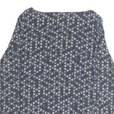 FRATELLI Womens Blue Printed Basic Long Sleeve Round Neck Top M Polyester