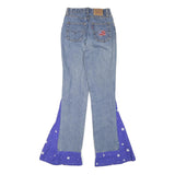 LEVI'S Womens Custom Jeans Blue Regular Flared Denim Medium W23 L32 Star Print