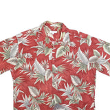 PIERRE CARDIN Mens Red Hawaiian Shirt XL Cotton Relaxed Fit Casual Holiday