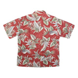 PIERRE CARDIN Mens Red Hawaiian Shirt XL Cotton Relaxed Fit Casual Holiday