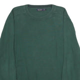 NAUTICA Mens Green Cotton Plain Crew Neck Jumper XL Classic Fit Knitwear