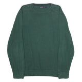 NAUTICA Mens Green Cotton Plain Crew Neck Jumper XL Classic Fit Knitwear