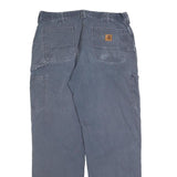 CARHARTT Mens Relaxed Blue Jeans Cotton Blend Zip W36 L34 Workwear Utility