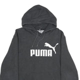 PUMA Mens Charcoal Grey Hoodie M Cotton Blend Pullover Classic Logo