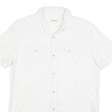 DIESEL Mens White Cotton Short Sleeve Shirt M Button Pocket Casual Summer