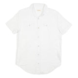 DIESEL Mens White Cotton Short Sleeve Shirt M Button Pocket Casual Summer