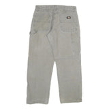 DICKIES Mens Regular Fit Workwear Jeans Beige Denim W34 L32 Painter Style Zip
