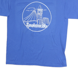 HANES Mens Blue Spokane Wa Graphic T-Shirt M Short Sleeve Crew Neck Reunion June