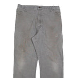 DICKIES Mens Cotton Blend Grey Regular Straight Trousers W36 L30 Workwear