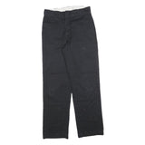 DICKIES Mens Cotton Blend Black Regular Straight Trousers W30 L30 Workwear Zip