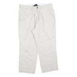 MADDISON Mens Cotton Blend Relaxed Straight Trousers Off White W35 L25 Casual