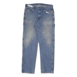 DICKIES Mens Jeans Blue Cotton Blend Regular Straight W34 L32 Workwear Zip