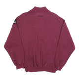 ADIDAS Mens Maroon 1/4 Zip Sweatshirt M Cotton Blend Casual Pullover