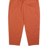 KEMO Womens Linen Blend Rust Relaxed Tapered Trousers W28 L28 Zip Closure