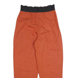 KEMO Womens Linen Blend Rust Relaxed Tapered Trousers W28 L28 Zip Closure