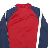 NIKE Mens Red & Navy Blue Track Jacket S Polyester Zip Plain Sportswear