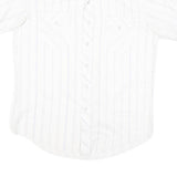 WRANGLER Mens White & Light Blue Striped Western Shirt XL Button Snap Fastening