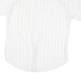 WRANGLER Mens White & Light Blue Striped Western Shirt XL Button Snap Fastening