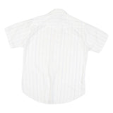 WRANGLER Mens White & Light Blue Striped Western Shirt XL Button Snap Fastening