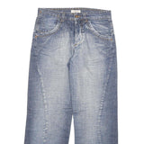 SLY Womens Blue Regular Straight Denim Light W30 L28 Zip Cotton Blend Jeans