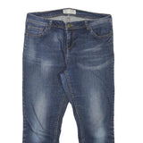 FAT FACE Womens Slim Blue Denim Medium Wash Jeans W31 L23 Comfortable Zip
