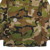Mens Green Brown Camouflage Cotton Military Style Jacket M