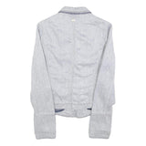 TRUSSARDI Womens Grey Linen Blend Tailored Jacket XS Button Detail