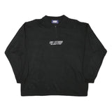 SPORT COMFORT Mens Black 1/4 Zip Sweatshirt L Polyester Sport Casual Pullover