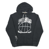 PUMA Mens Black Basketball Pullover Hoodie S Cotton Blend Sports Sweatshirt