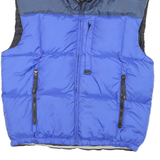 KAZHUMI Mens Blue & Navy Sleeveless Quilted Puffer Jacket L Polyester Blend Zip