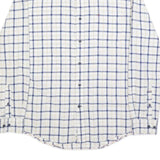 TOMMY HILFIGER Mens White & Blue Check Shirt L Long Sleeve Button Down Casual