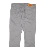 LEVI'S Mens Slim Grey Cotton Blend Slim Straight Trousers W36 L34 Casual Zip