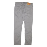 LEVI'S Mens Slim Grey Cotton Blend Slim Straight Trousers W36 L34 Casual Zip