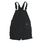 DICKIES Womens Black Cotton Dungarees Loose Fit XL W36 L4 Workwear Shorts