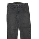 LEE Mens Regular Fit Black Denim Jeans Cotton Blend W32 L29 Classic Zip Pockets